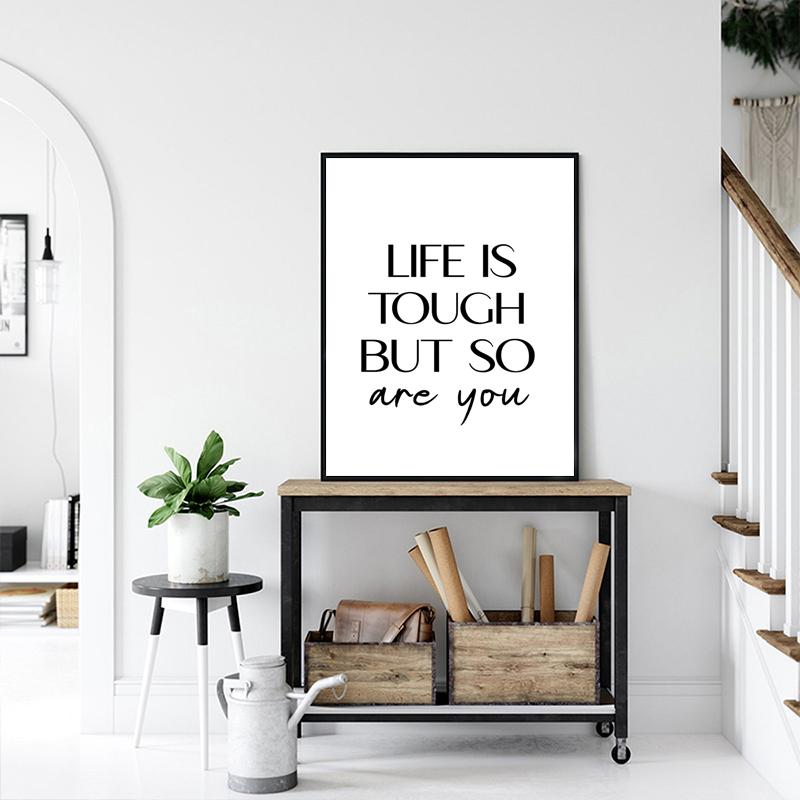 Nordic Inspirational Quotes Posters Modern Cursive Verse Wall Art Canvas Paintings Mural Decor for Living Room Office Decoration