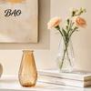 Einzigartige Reliefvase Dekorative Blumenvase, Transparenter Glasstil Halter für Heimvasen Trockenblumen Deko, Moderner Verdickter Blumenbehälter Frisch
