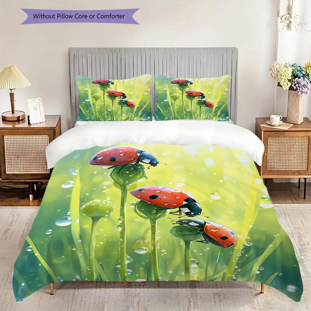 

Insect Pattern Bedding Quilt Set Quilt Cover Pillowcase Home Decoration Birthday Gift (1 * duvet cover + 2 * pillowcase, without core) 135x200cm