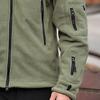 Men Jacket Solid Color Hooded Long Sleeve Fleece Slim Multi Pockets Windproof Hoodie for Outdoor