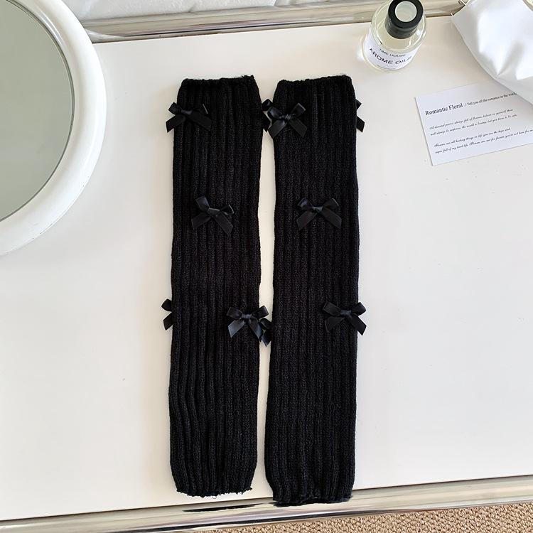 Xia Nuo Autumn/Winter Women's Ballet-Style Knit Bow Knot Leg Warmer Socks