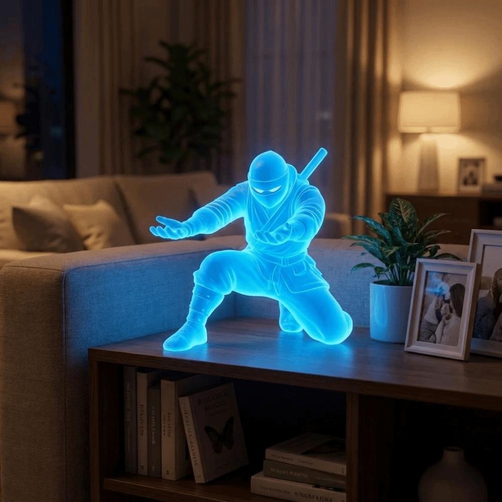 Ninja Character Luminous Ninja Pen Holder Multi-Functional Desk Ninja Ornament Pencil Rack Gift