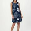 Women's Fashion Beach Dress Sleeveless Round Neck Floral Print Dress