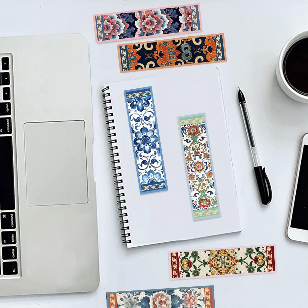 30PCS Pattern Design Reading Bookmarks Paper Reading Laptop Promotional Luggage Harajuku DIY Living Gifts Paper Room Decoration