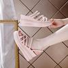 Summer new sandals women's small size slippers women's summer new one-word thick-soled two women wearing sandals