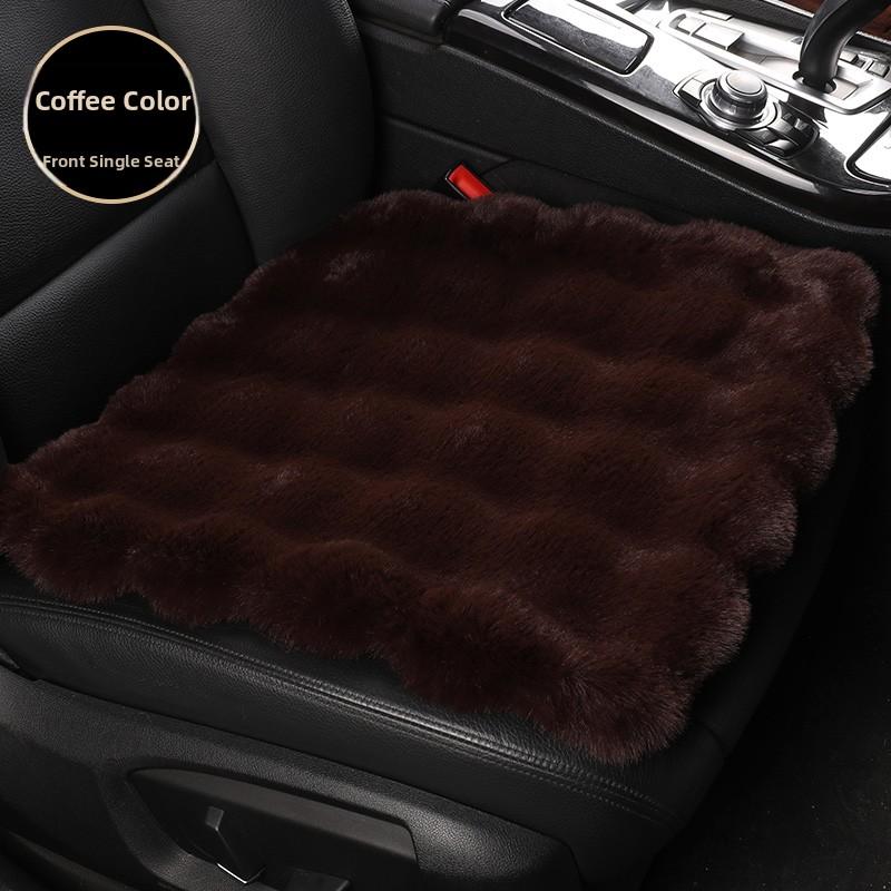 Heated Car Cushion Winter Warm Comfortable Bubble Velvet Simulation Rabbit Fur Car Pad 5 Seats Non-Backrest