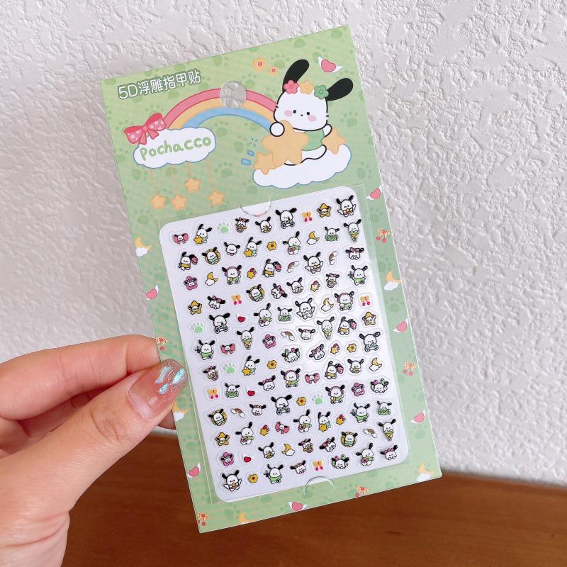 5D Embossed Cartoon Nail and Phone Stickers for Kids