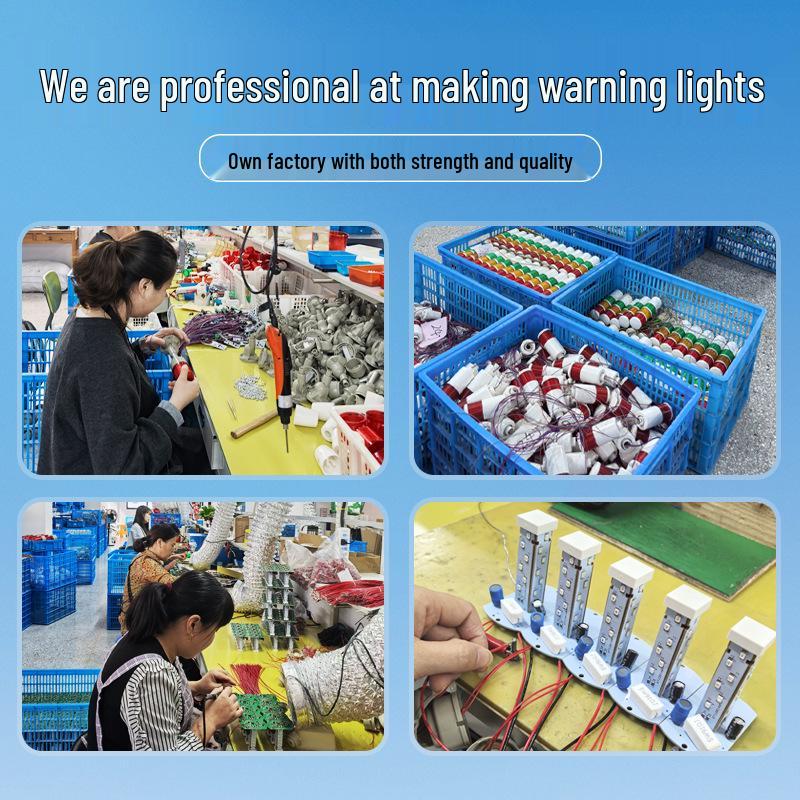 LED Strobe Warning Lamp with Sound & Light, Three-Color Signal for Machine Tools