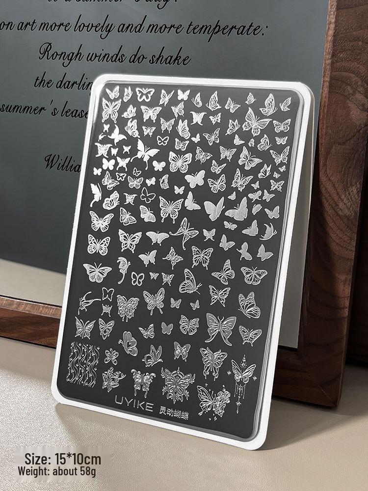 Nail Art Stamping Plates - Star, Polka Dot, Lines, Grid Lace Textures