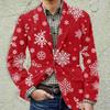 Herren Bedruckter Cord Warmes Taschen-Sakko Strickjacke Herren Freizeitanzug