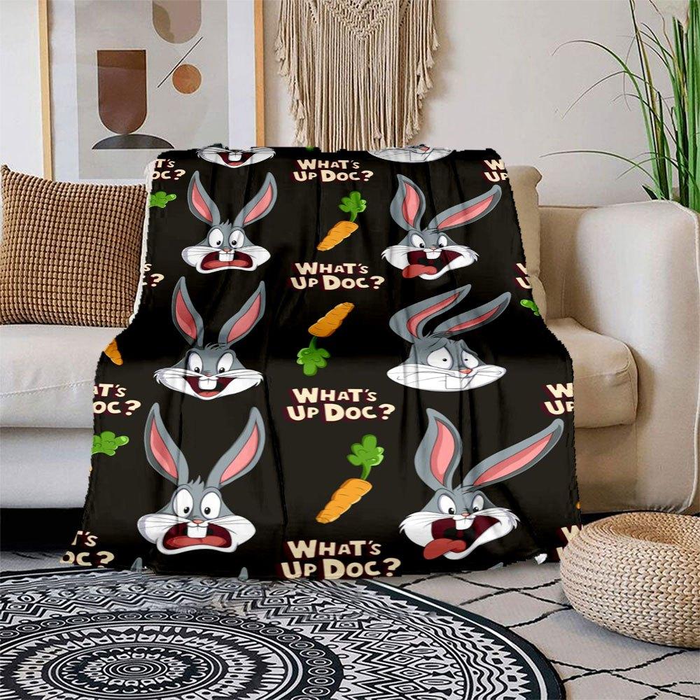 

Looney Tunes Bugs Bunny What s Up Doc Phone Case Cover Blanket Flannel Throw Blanket for Sofa, Bed, Travel, Camping, Office 100x150cm