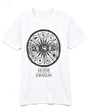 House Of The Dragon Westeros House Sigils 2026unisexs Soft Cotton Short Sleeve Retro Fantasy Series Casual Printed Tee