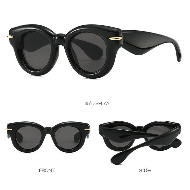 Y2K Luxury Designer Bubble Big Frame Round Sunglasses Vintage Punk Pink Shades for Women Men
