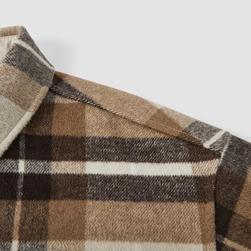 Semir Men's Winter Plaid Wool Blend Shirt Jacket