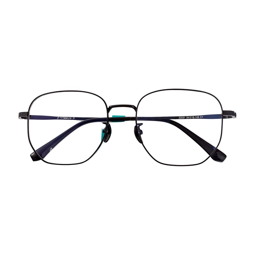 Ultralight Semi-Titanium Myopia Eyeglass Frames, Retro Style, Prescription-Fittable for Men & Women, Suitable for Large or Round Face.