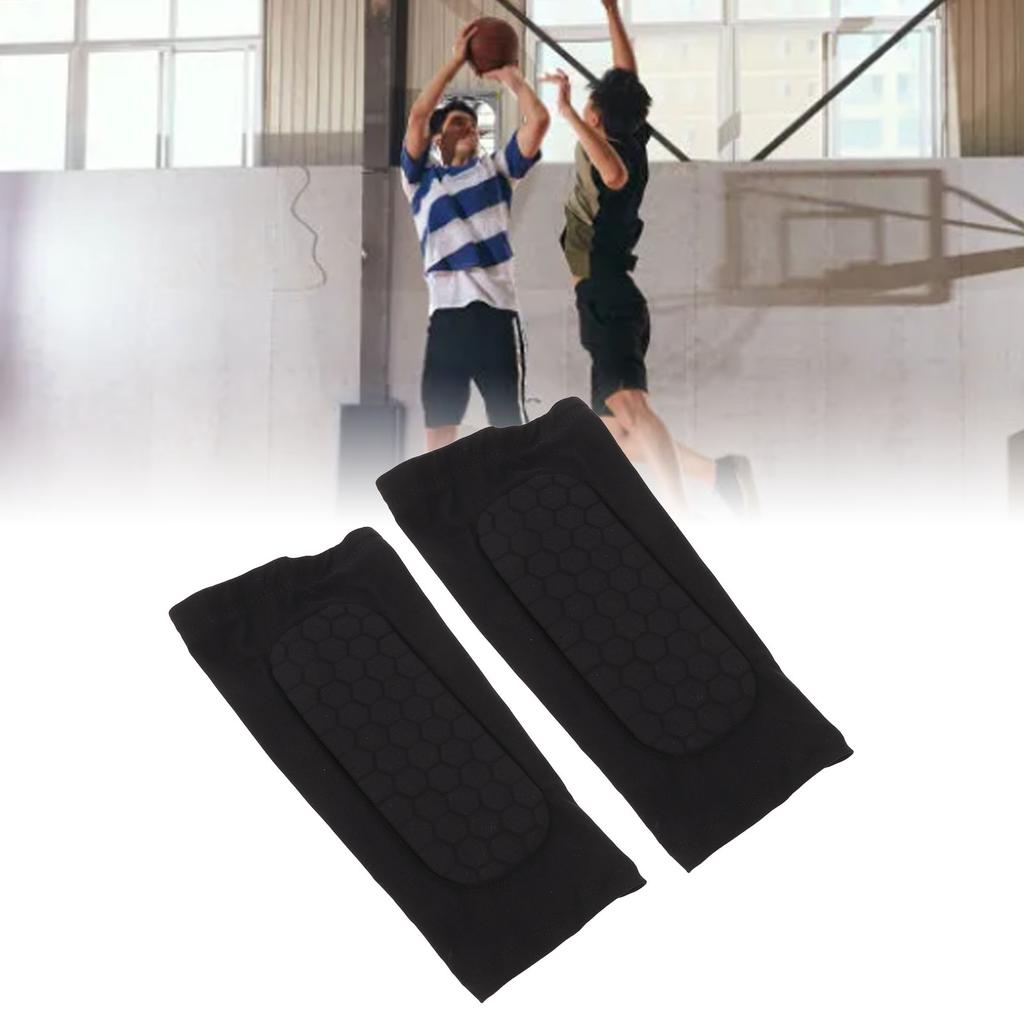 2PCS Soccer Leg Sleeves for Adults Anti Slip Breathable Calf Compression Sleeve Shin Guard Sleeve with Honeycomb Pad for Baseball Basketball Black M