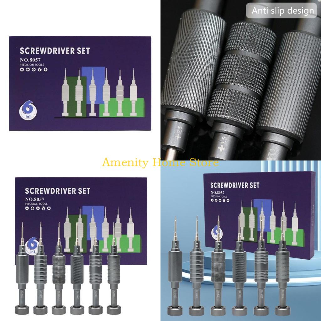 F26C 6Pcs Mini Precisions Screwdriver Set, Small Screwdriver Set for Electronics, Toy, Computer, Watch Repair China Mainland