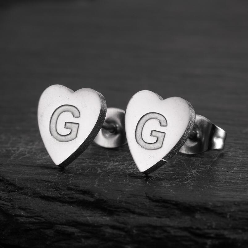 2025 Women's Retro Stainless Steel Alphabet Stud Earrings: Geometric & Simple Design