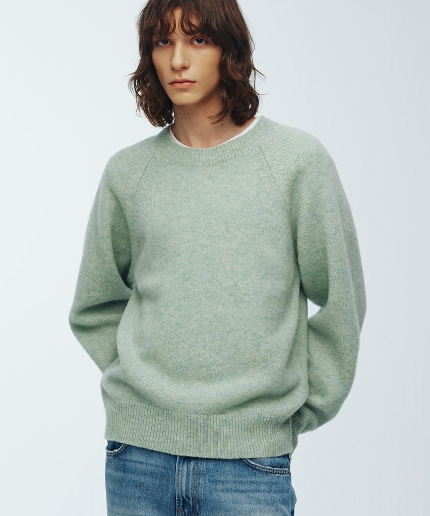 KNITTED Shaggy Dog 100% Wool Round Knit Mint