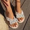 Fashion Bowknot Decoration Casual Flat Slippers Shoes for Women Slides New Summer Slides Outdoor Beach Flip-flops Fashion Women's Shoes