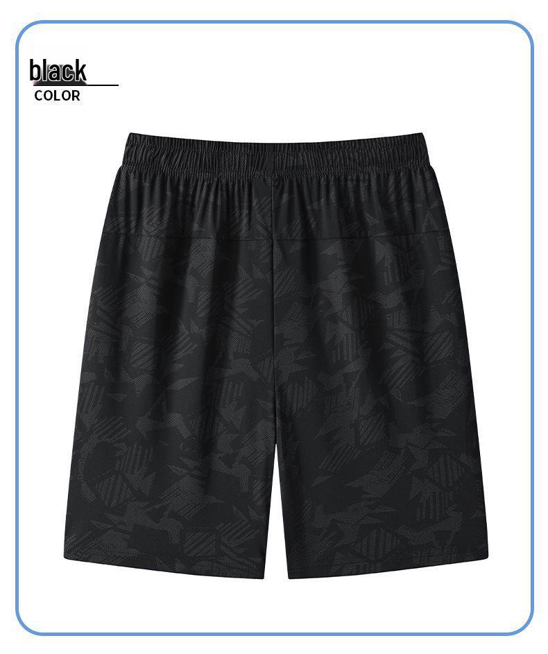 Plus Size Men's Ice Silk Breathable Bermuda Shorts - Summer Loose Fit with Drawstring.