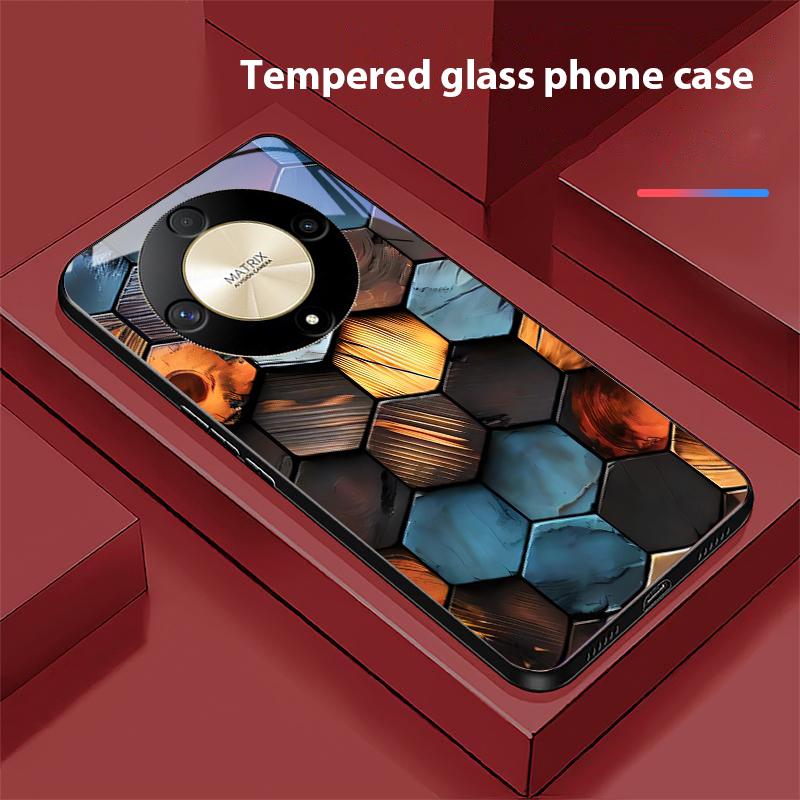 Colorful Wood Grain For Honor Magic 6 50 70 90 Lite X7b 200 Pro Nova 10 Nova 5T X6 P30 Pura 70 Ultra Tempered Glass Phone Case