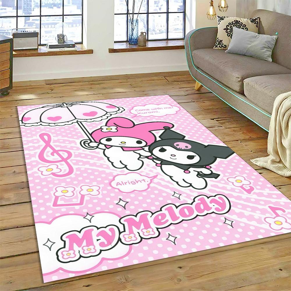 27 Style Cartoon Melody Melo Kawaii Sanrio Carpet Rug for Bedroom Living Room Home Sofa Decoration,kids Large Decor Floor Mat HD