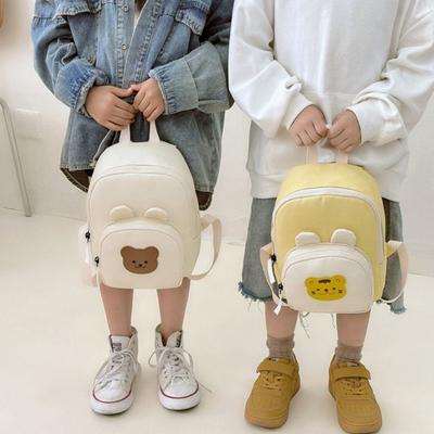 Canvas Kindergarten Schoolbag Cartoon Bear Kids Travel Bag Cute Children's Handbags  Kids' Gift
