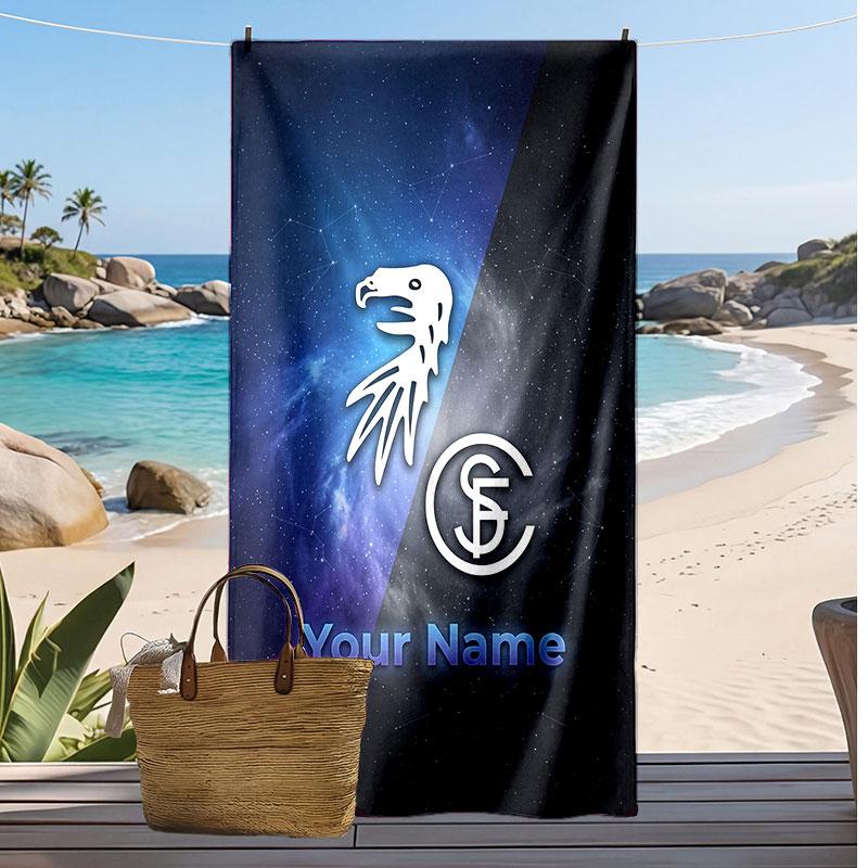 SC Freiburg FC Personalized Printed Beach Towel Soccer Logo Support Custom Name Text Absorbent Towel For Sport Travel Special Gift