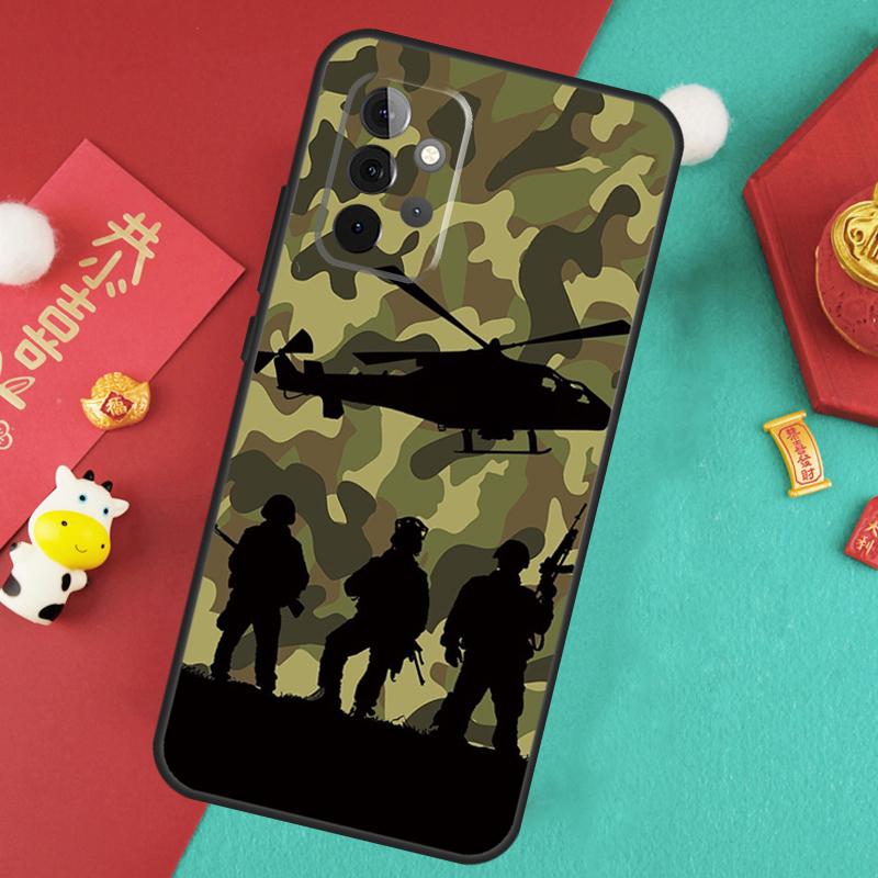 Camo Military Army Case For Samsung Galaxy A34 A54 A14 A15 A25 A35 A55 A53 A33 A13 A52 A32 A12 A51 A71 Cover