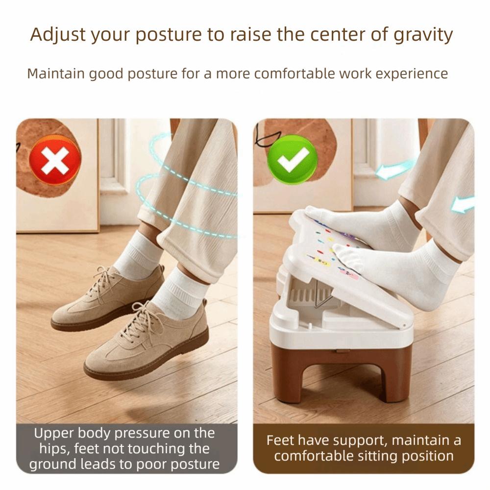 Hollow Out Adjustable Footstool Nonslip Bottom Office Desk Leg Rest Under Desk Footrest  Home Study