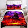 3pcs Halloween Pumpkin Lanterns Duvet Cover Set - Machine Washable, Includes 1 Cover and 2 Pillowcases, No Core Included yy251013020