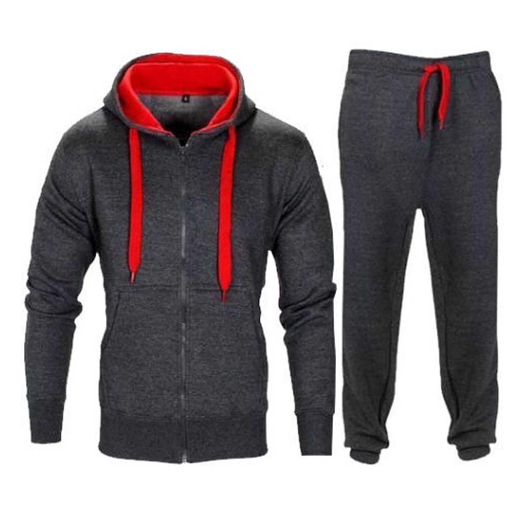New Men's Casual Sweatshirt Suit Men's Slim Hip Hop Style Hoodie Suit