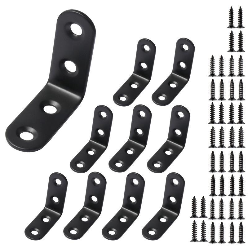 10/20PCS Furniture Support,Shelf Support Angle Bracket Steel Right Shelf Support Corner Bracket 90° Furniture L/I Shape Bracket