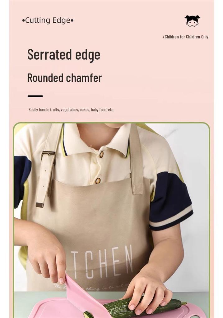 Child-Safe Kindergarten Plastic Cutting Board & Knife Set for Early Education