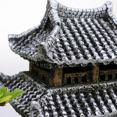 Fish Tank Landscaping Rockery Aquarium Decoration Resin House Jiangnan Cottage Water Town Building Decoration Yunhe Tower