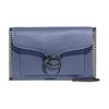 Tabby 20 Solid Color Chain Polished Pebbled Leather Clutch Shoulder Crossbody Bag Small Women's Denim Blue