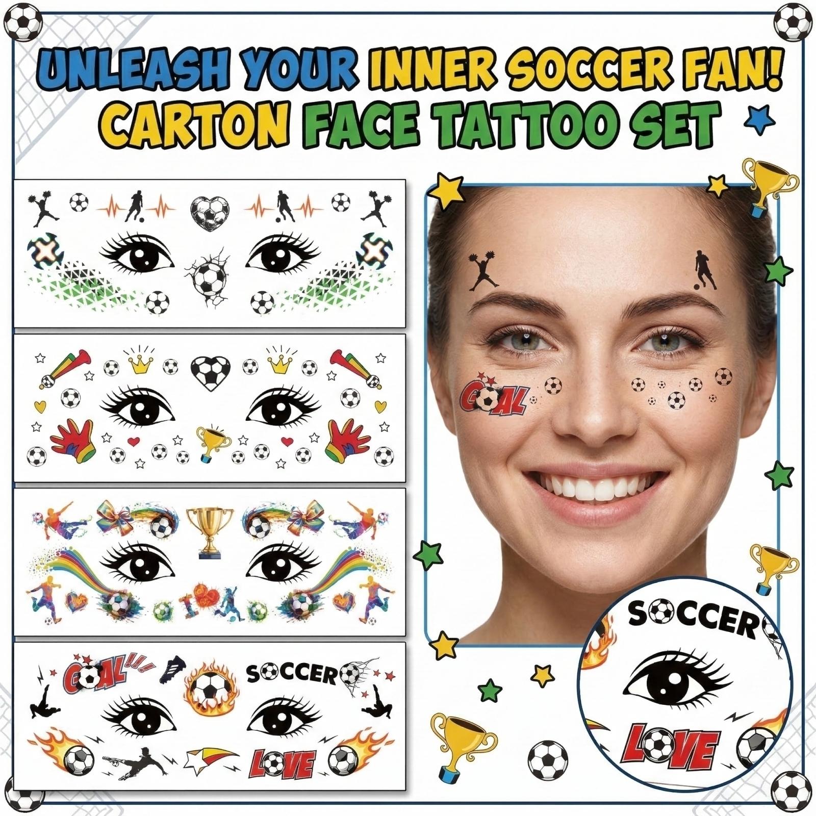 

6 Cartoon Football Series Stickers one size
