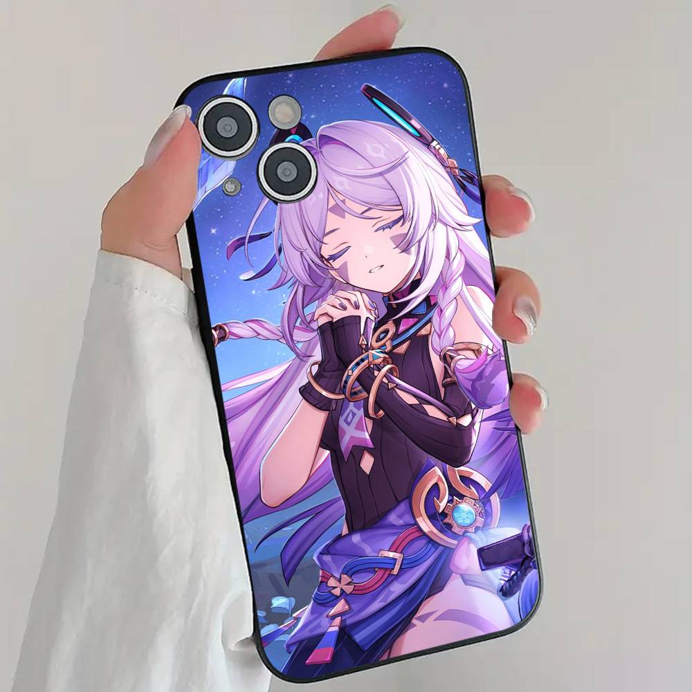Anime Spiel G-Genshin I-Impact Charaktere Handyhülle Cool Schwarz Silikon Weich Für IPhone 16 15 14 13 12 11 X XR Plus Pro Max Plu