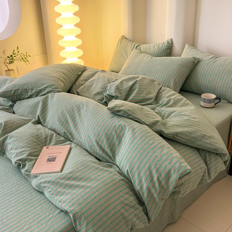 Cotton Bed Sheet Quilt Cover Bedroom Bunk Bed Pure Cotton Quilt Cover Bed Sheet Bedding Set Simple Style