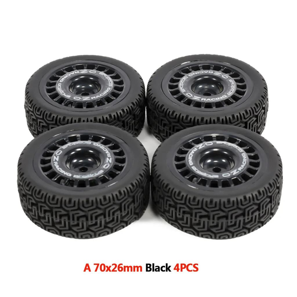4Pcs RC Rally Tires Glued On Road Tyre Wheels with 12mm Hex for Tamiya TT02 TT-01 XV01 PTG-2 DF-03 WR8 Racing Car Upgrades