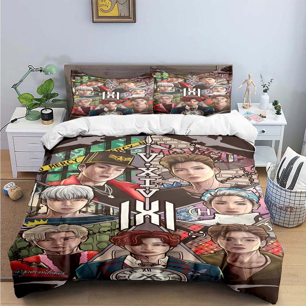 Comforter Fashion K-Pop Singer M-Monstas X Bedding Sets Exquisite Bed Supplies Set Bed Comforter Set Bedding Set Kids Gift