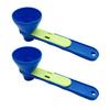 2Pcs Mess-Free Measuring Funnel Scoop Sliding Spoon for Protein Powder Coffee & Milk No-Spill Long Handle Supplement Powder Dispenser Kitchen Gym