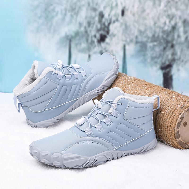 Outdoor High Top Men Cotton Shoes Warm Men Wide Barefoot Shoes Winter Ankle Boots with Fur Couple Non-slip Waterproof Snow Boots