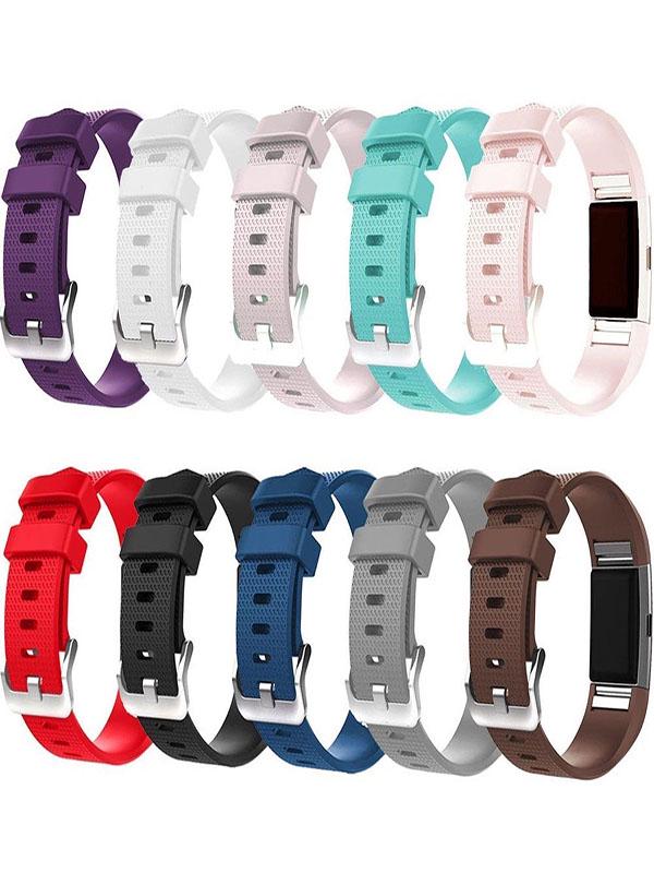 Compatible Charge Fitbit Plaid Strap With Silicone Material In Multiple Colors