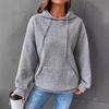 Women's 2023 Loose Pullover Hoodie with Kangaroo Pocket, Long Sleeve, Drawstring, Drop Shoulder