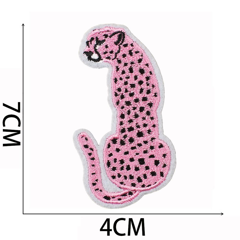 Pink Cheetah Embroidery Cloth Sticker Bag Decoration Rainbow Smiley Face Patch Sticker Butterfly Embroidery Label Mushroom Chapter Ironing