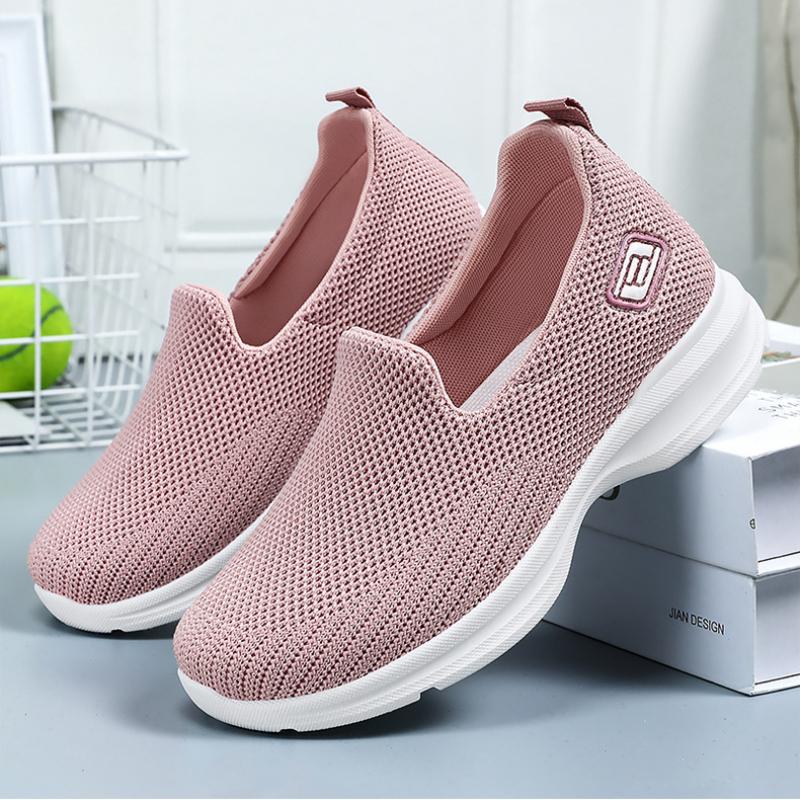 Summer Cloth Shoes, Single Shoes, Shallow Mouth Casual Shoes, Middle-aged and Elderly Solid Color Mother's Shoes