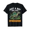 Just A Boy Who Loves Spinosaurus T Shirt Vintage Graphic Versatile Comfortable Unisex Top For Everyday Wear Breathable