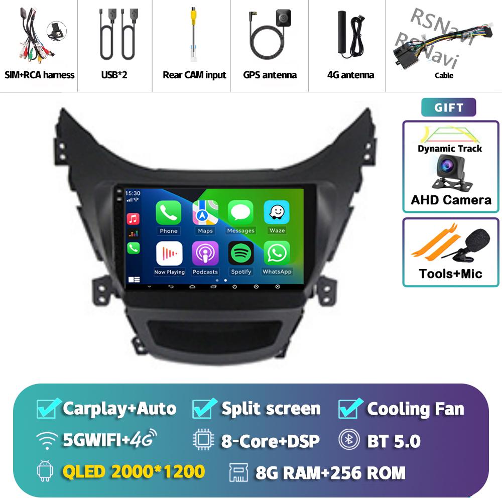Android 14 Carplay Car Radio For Hyundai Elantra 2012 - 2015 Multimedia Video Player Navigation Stereo Head Unit Auto AI Voice